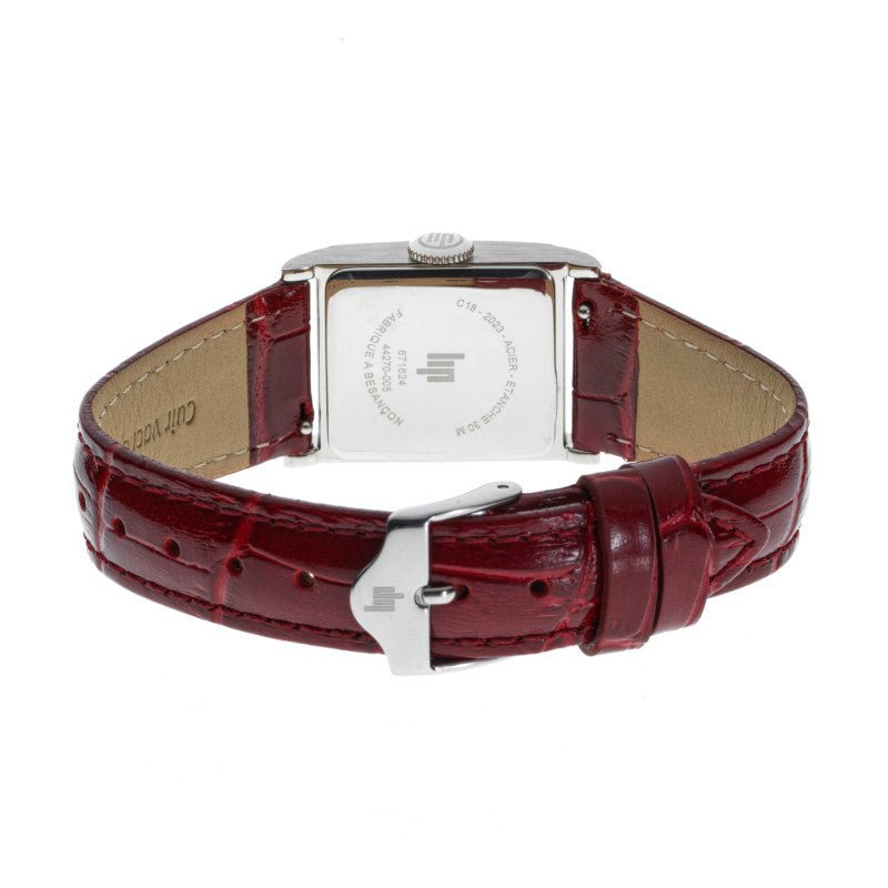 Montre LIP T18 Churchill C18 Argent Cuir Rouge - LIP - Bijouterie TAMARA