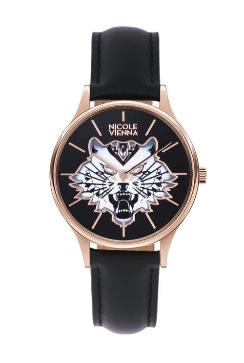 Montre Nicole VIENNA Leather Queens Black NV00100047 - Nicole Vienna - Bijouterie TAMARA