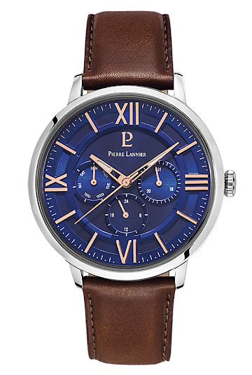 Montre Pierre Lannier Beaucour Cuir Bleu - Pierre Lannier - Bijouterie TAMARA