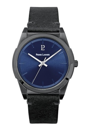 Montre Pierre Lannier Candide Noir cadran bleu - Pierre Lannier - Bijouterie TAMARA