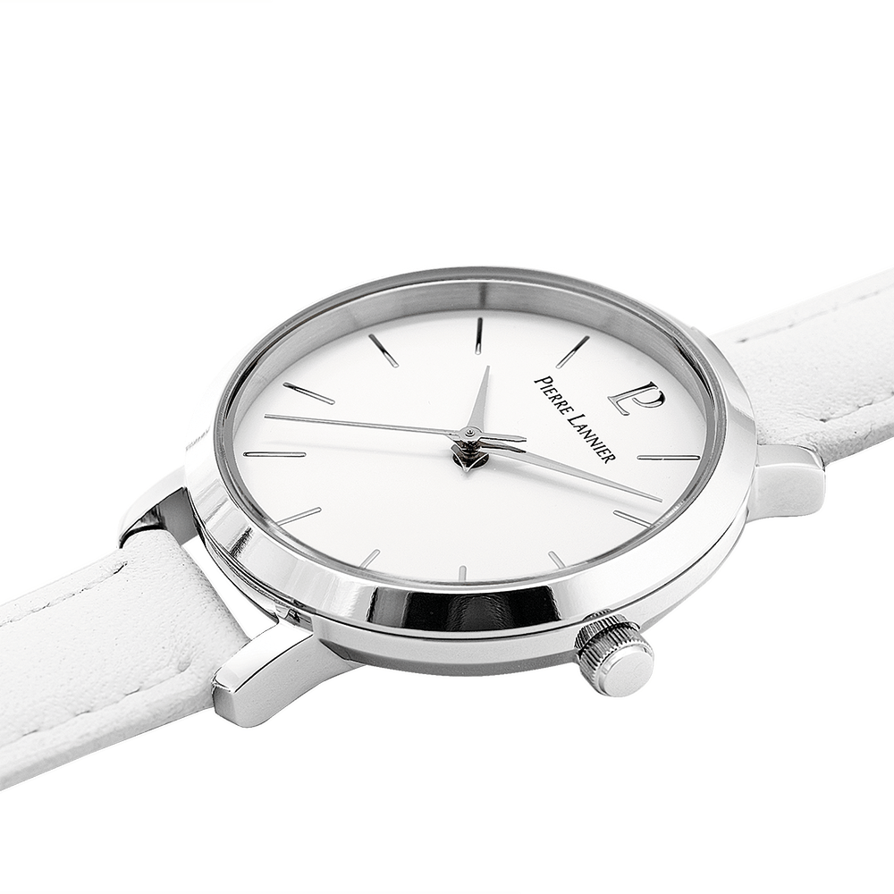 Montre Pierre Lannier Chouquette Cuir Blanc - Pierre Lannier - Bijouterie TAMARA