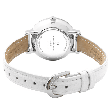 Montre Pierre Lannier Chouquette Cuir Blanc - Pierre Lannier - Bijouterie TAMARA