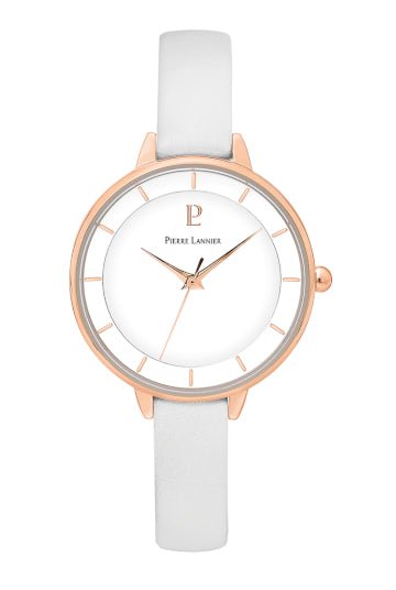 Montre Pierre Lannier DELICE cuir blanc - Pierre Lannier - Bijouterie TAMARA