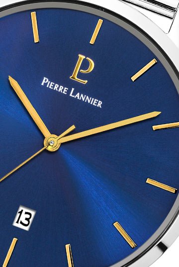 Montre Pierre Lannier Echo maille milanaise bleue - Pierre Lannier - Bijouterie TAMARA