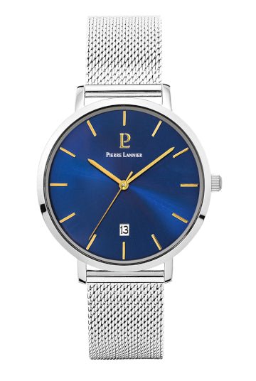 Montre Pierre Lannier Echo maille milanaise bleue - Pierre Lannier - Bijouterie TAMARA