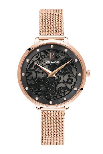 Montre Pierre Lannier Eolia Maille milanaisie Noir - Pierre Lannier - Bijouterie TAMARA