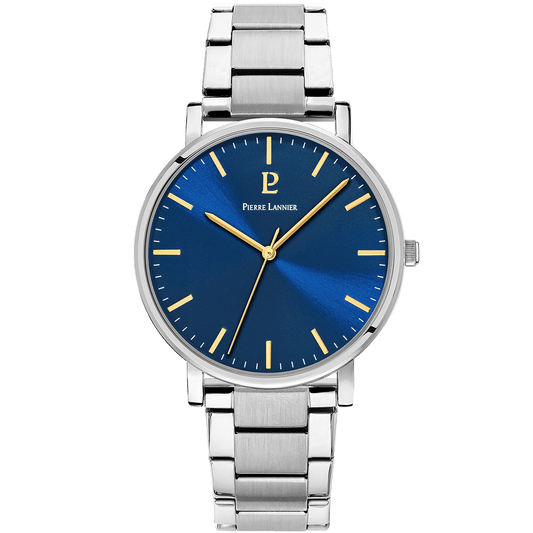 Montre Pierre Lannier ESSENTIAL Acier Cadran Bleu - Pierre Lannier - Bijouterie TAMARA