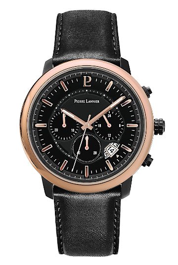 Montre Pierre Lannier Impulsion Cuir Noir - Pierre Lannier - Bijouterie TAMARA