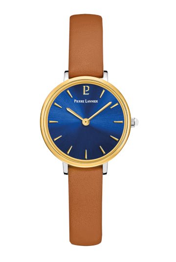 Montre Pierre Lannier Nova Bleue Cuir brun - Pierre Lannier - Bijouterie TAMARA