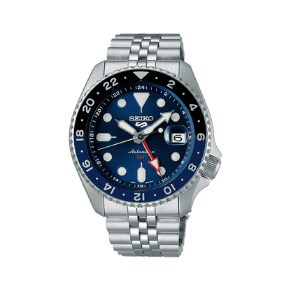 Montre SEIKO 5 Auto GMT Acier bleu - Seiko - Bijouterie TAMARA