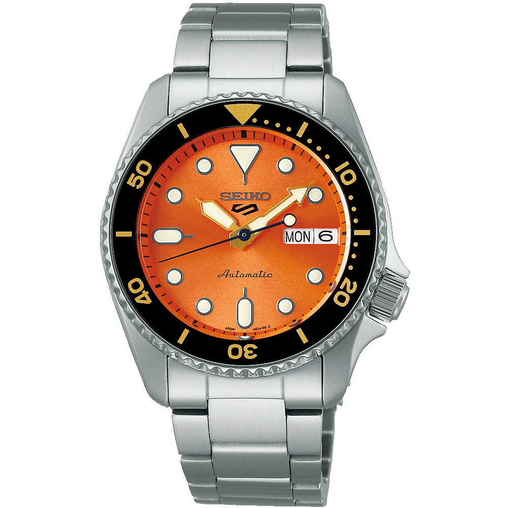 Montre SEIKO 5 Sports Auto Acier orange - Seiko - Bijouterie TAMARA