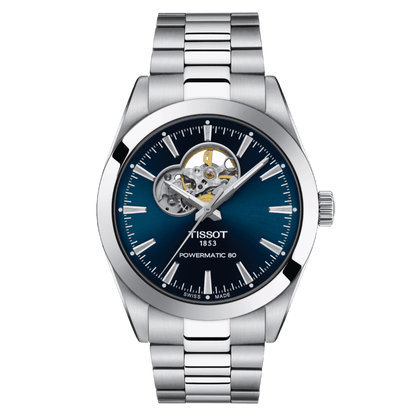 Montre TISSOT Gentleman Auto Cœur ouvert Acier Bleu - Tissot - Bijouterie TAMARA