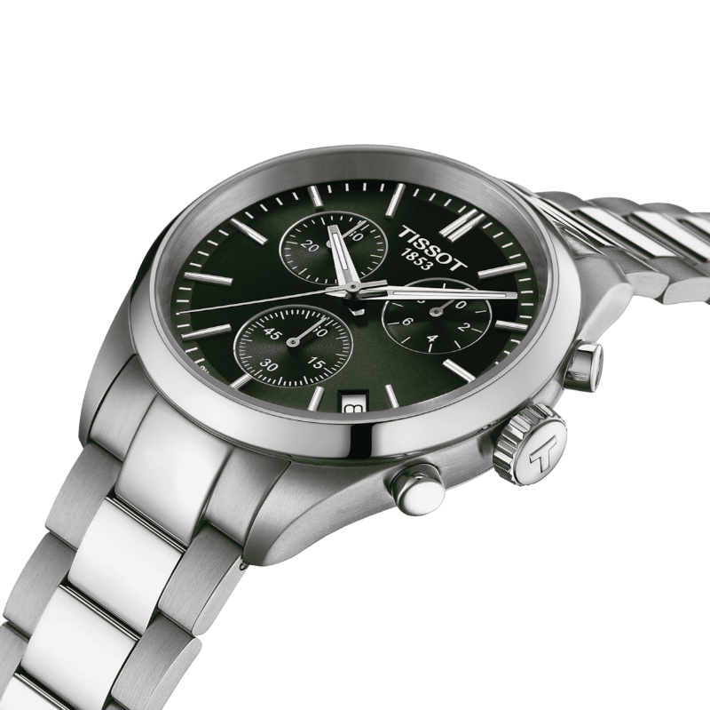 Montre TISSOT PR100 Chrono Acier Vert 40mm - Tissot - Bijouterie TAMARA