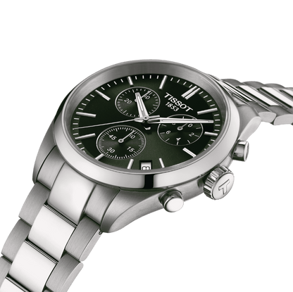 Montre TISSOT PR100 Chrono Acier Vert 40mm - Tissot - Bijouterie TAMARA