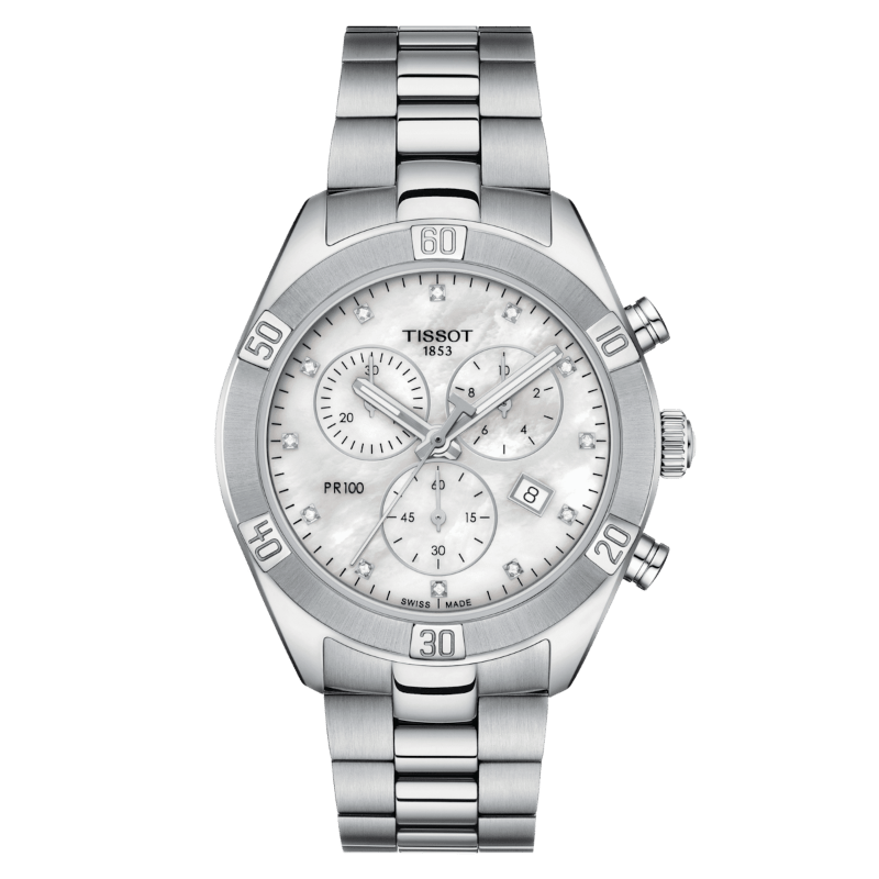 Montre TISSOT PR100 Chronographe Nacre blanche - Tissot - Bijouterie TAMARA