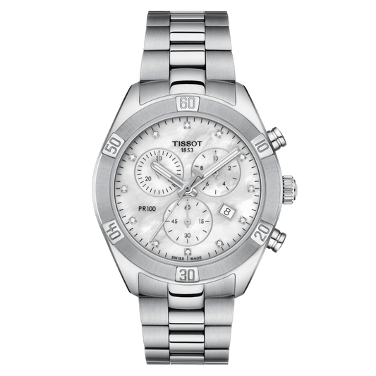 Montre TISSOT PR100 Chronographe Nacre blanche - Tissot - Bijouterie TAMARA