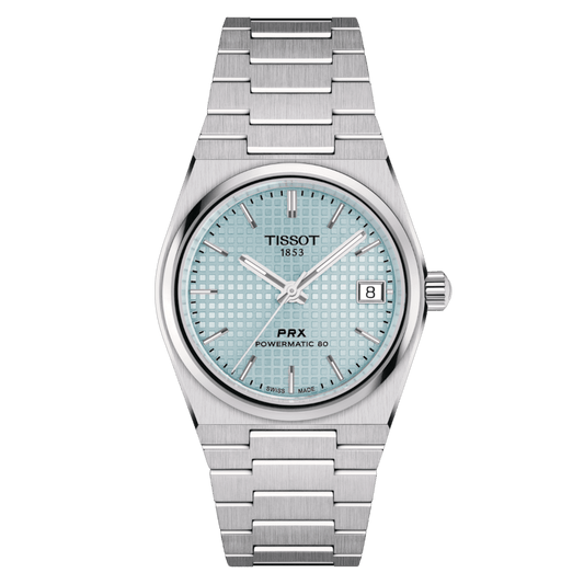 Montre TISSOT PRX Auto Acier Bleu ciel 35mm - Tissot - Bijouterie TAMARA