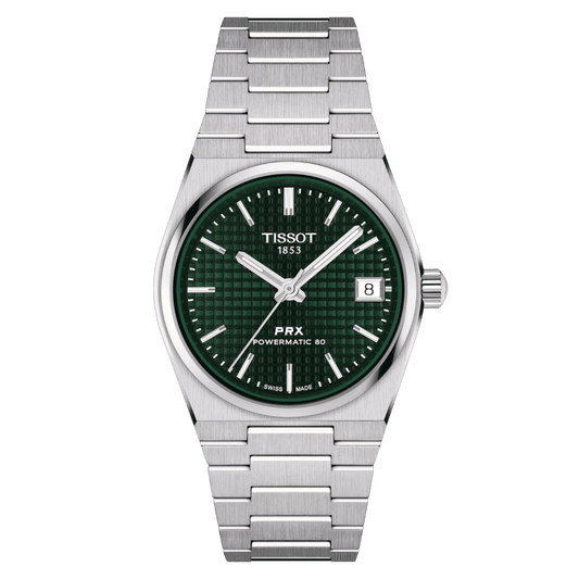 Montre TISSOT PRX Auto Acier Vert 35mm - Tissot - Bijouterie TAMARA