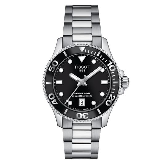 Montre TISSOT Seastar 1000 Acier Noir - Tissot - Bijouterie TAMARA