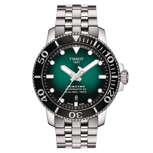 Montre TISSOT Seastar 1000 Auto Acier Vert Noir - Tissot - Bijouterie TAMARA