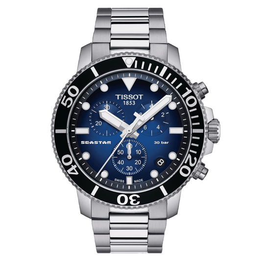 Montre TISSOT Seastar 1000 Chrono Acier Bleu - Tissot - Bijouterie TAMARA