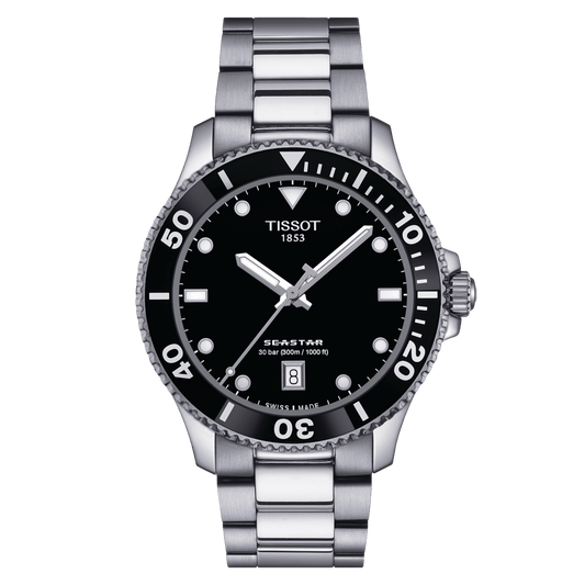 Montre TISSOT Seastar Acier Noir - Tissot - Bijouterie TAMARA