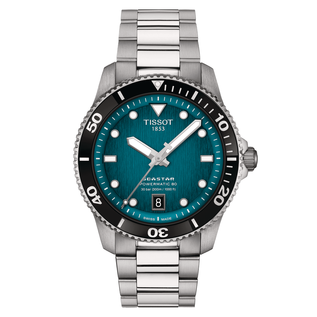 Montre TISSOT Seastar Auto Acier Turquoise - Tissot - Bijouterie TAMARA