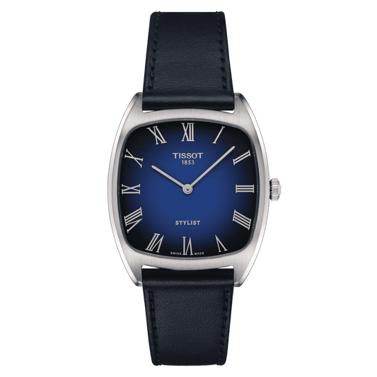 Montre TISSOT STYLIST Bleue Acier cuir bleu - Tissot - Bijouterie TAMARA