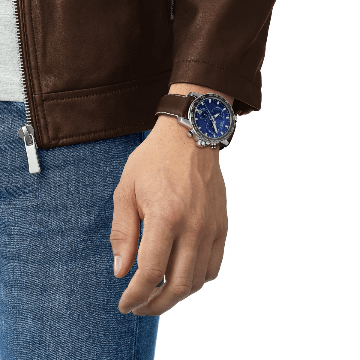 Montre TISSOT Supersport Chronographe Cuir Bleu - Tissot - Bijouterie TAMARA