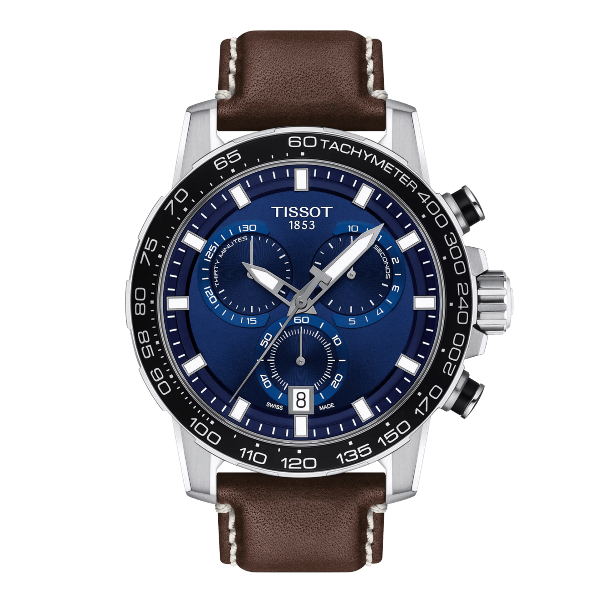 Montre TISSOT Supersport Chronographe Cuir Bleu - Tissot - Bijouterie TAMARA